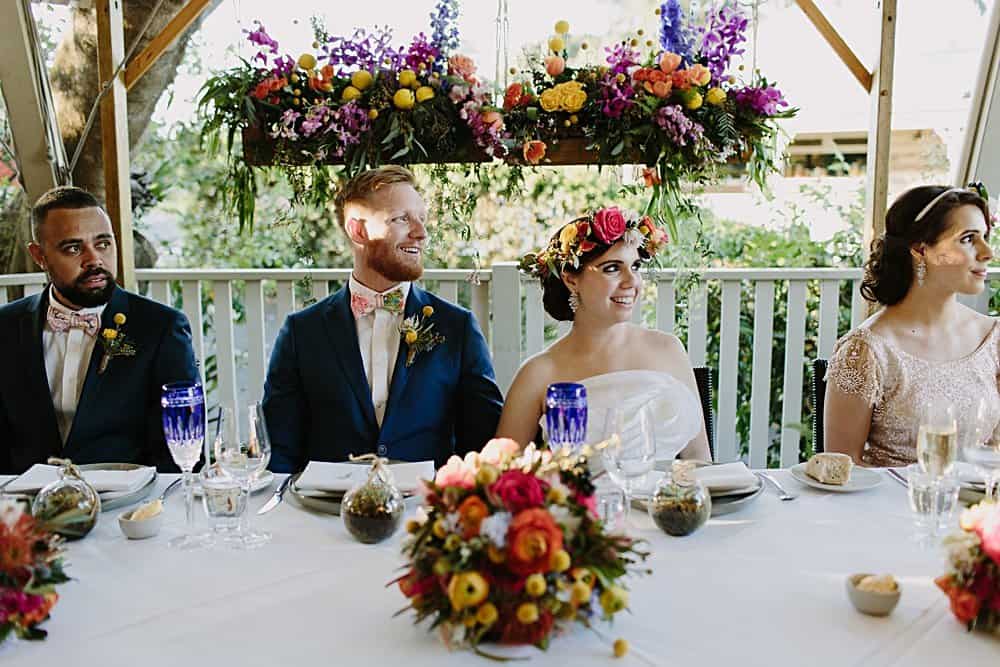 Flowers By Julia Rose - Harvest Newrybar Wedding -Bride & Groom table