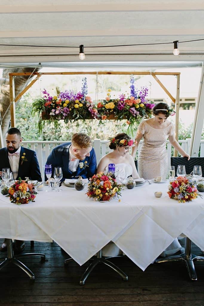 Flowers By Julia Rose - Harvest Newrybar Wedding -wedding party table