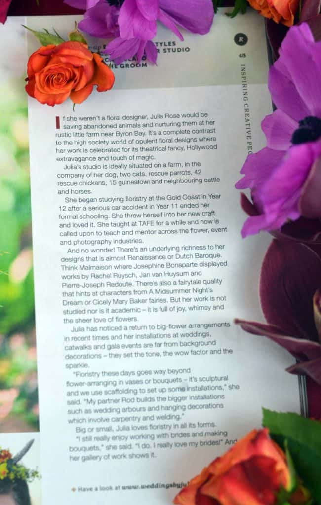 RUTH magazine - FLOWERS BY JULIA ROSE - CWA - Spring edtion - designer