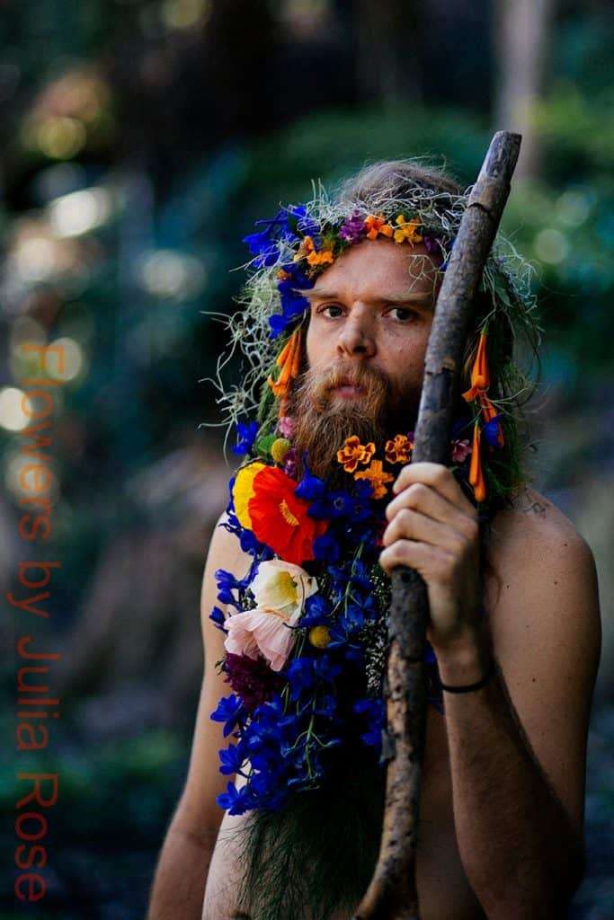 Tommy Franklin Flower Beard fun happy bright fashion wild man native inspire 